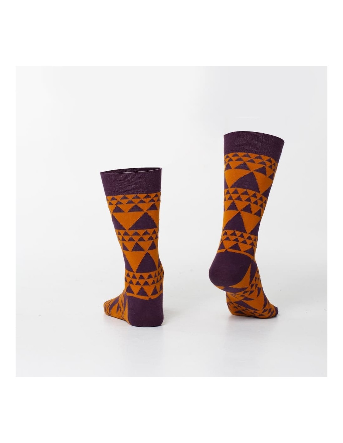 Red men\'s socks with triangles SM29 - Online store - Boutique